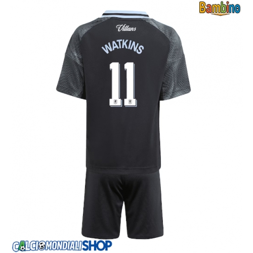 Maglie da calcio Aston Villa Ollie Watkins #11 Seconda Maglia Bambino 2025-26 Manica Corta + Pantaloni corti)